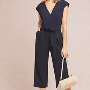 Ett Twa by Anthropologie Sedona Short-Sleeved Cropped Jumpsuit - M